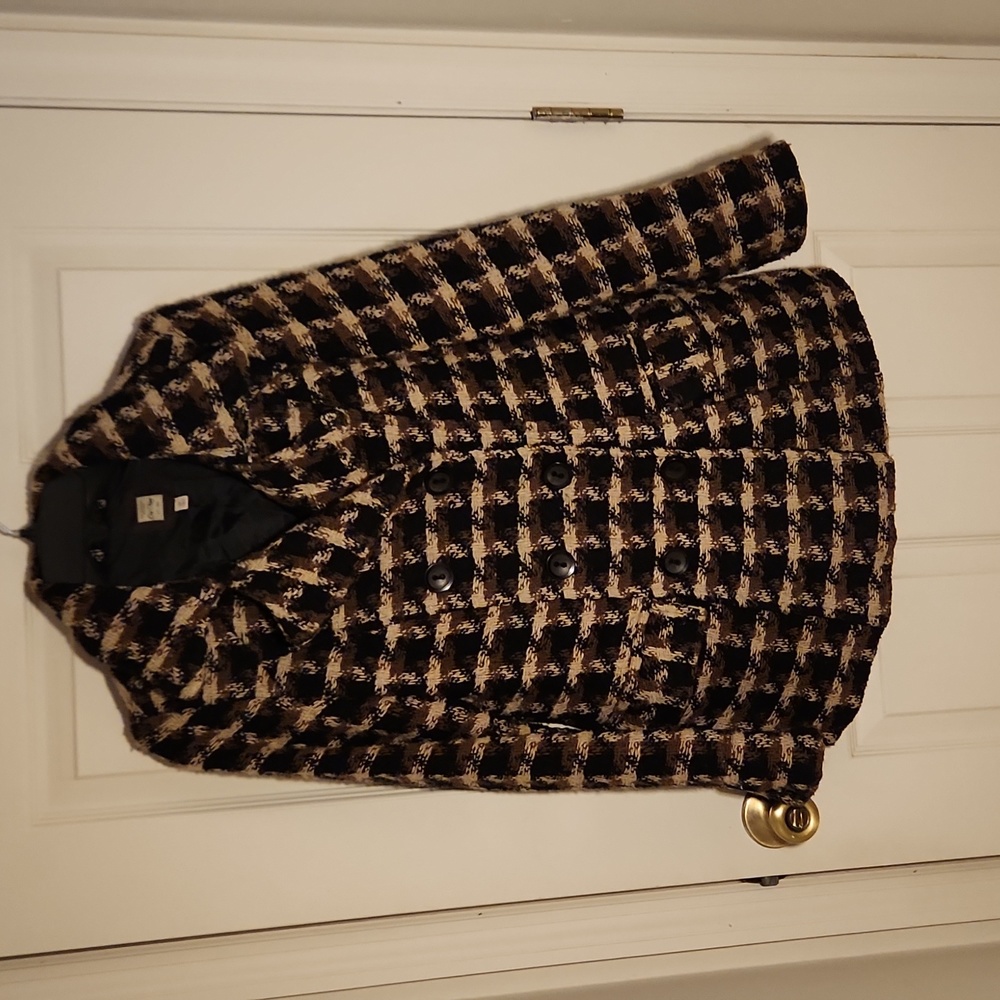 OLD NAVY Large button checkered coat